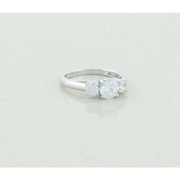 Sterling Silver CZ Three Stone Ring Size 6 Pretty Sparkly - Picture 4 of 8